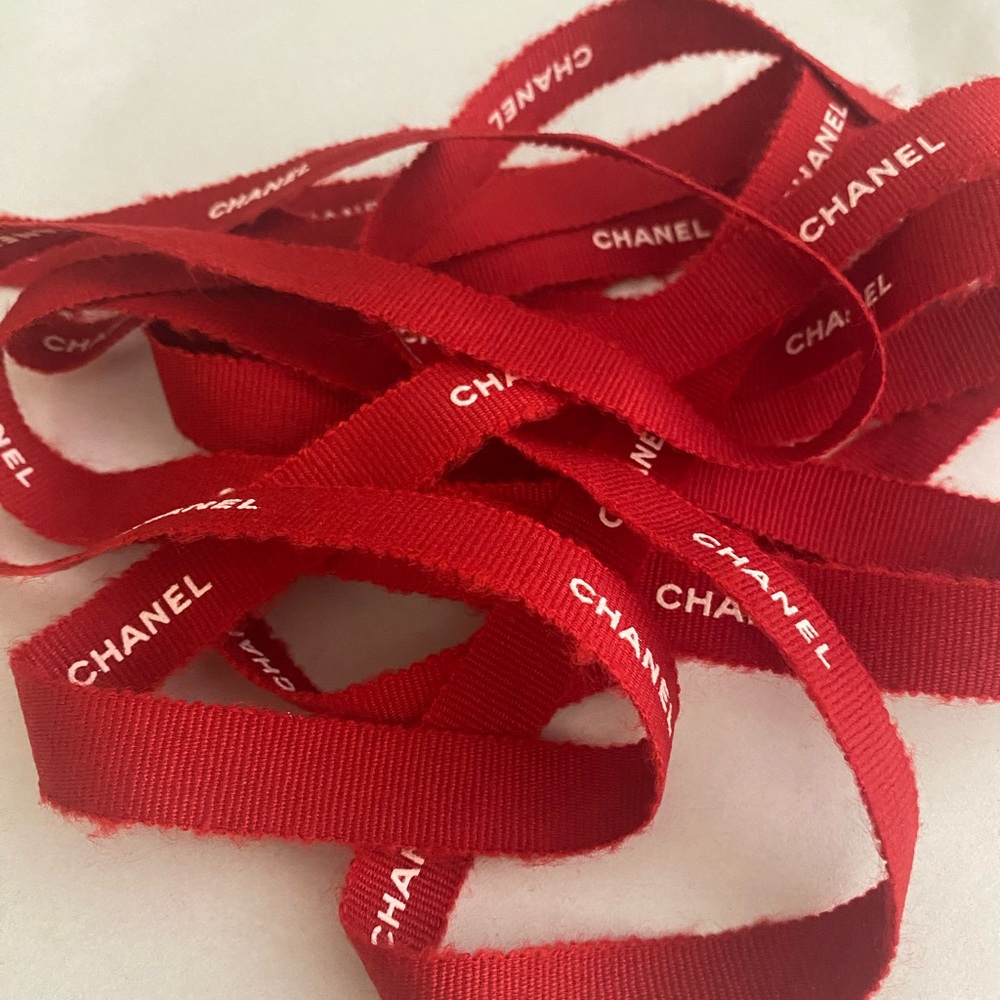 3 yards Red Grosgrain Chanel Ribbon